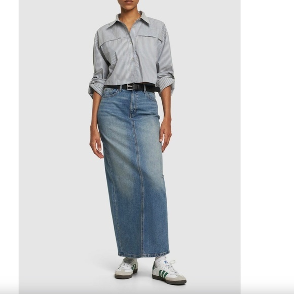 Reformation Darla Ultra High Rise Denim Maxi Skirt